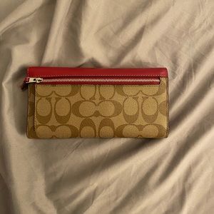 Coach red and brown wallet